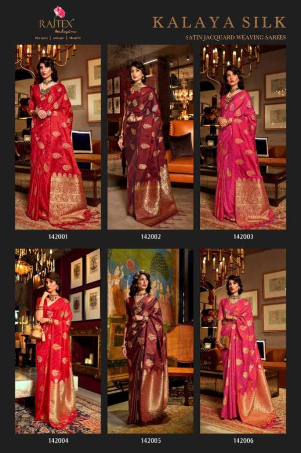 Rajtex Kalaya Silk Designer Party Wear Soft Satin Silk Saree Collection at Wholesale Price